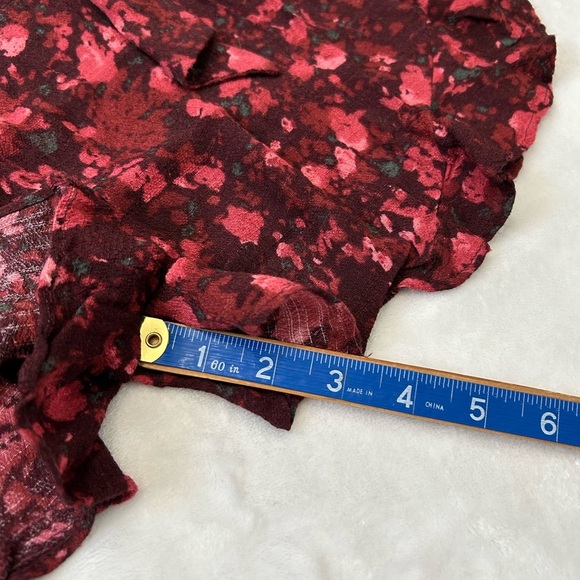 Free People Red Floral Wrap Romper - Picture 5 of 10